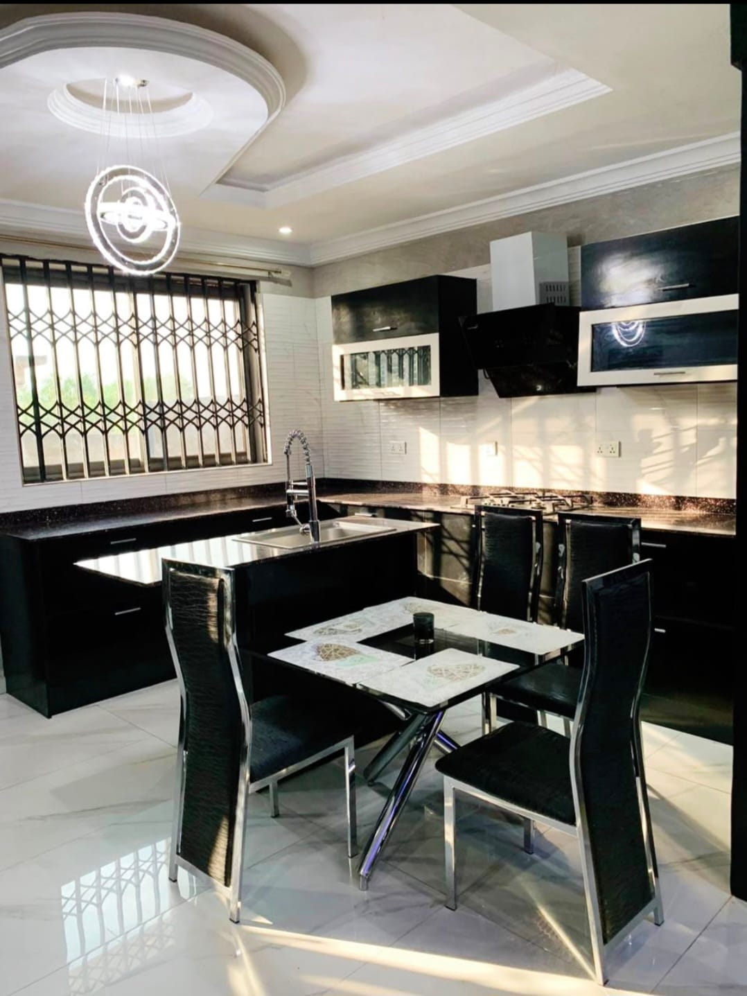 Finished modern kitchen interior