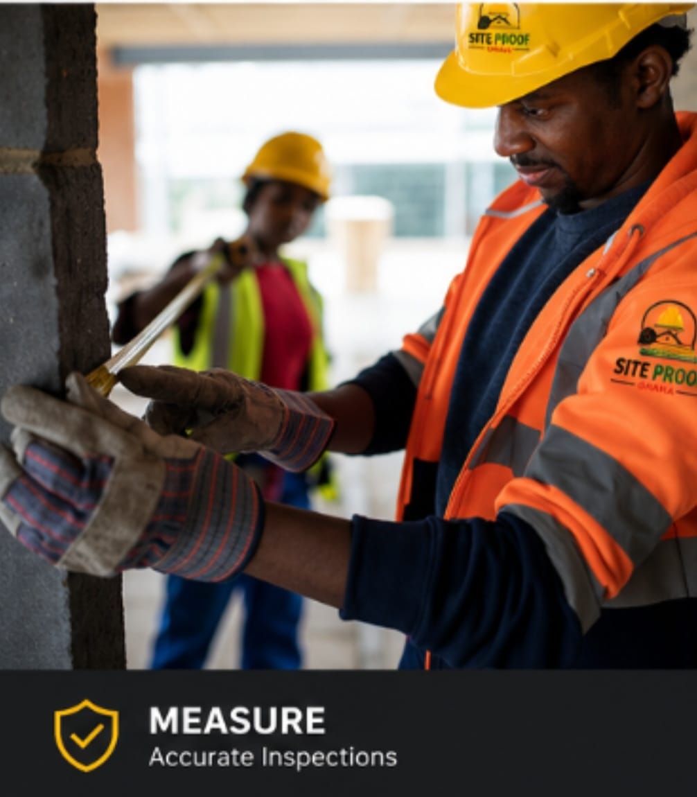SiteProof Ghana agent taking accurate measurements on site